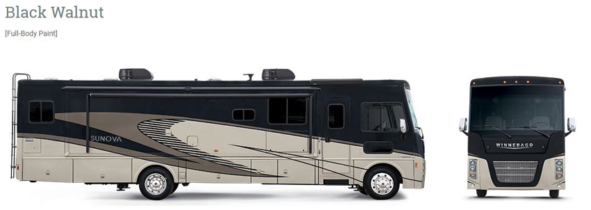 Winnebago Sunova Black Walnut Exterior